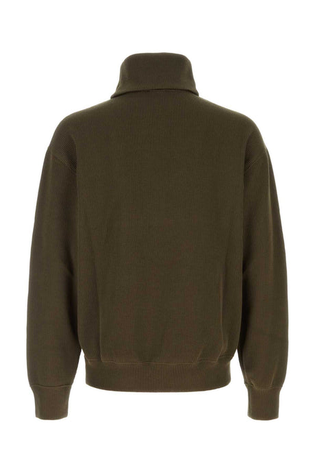 BURBERRY Olive Green Cotton Sweater for Men