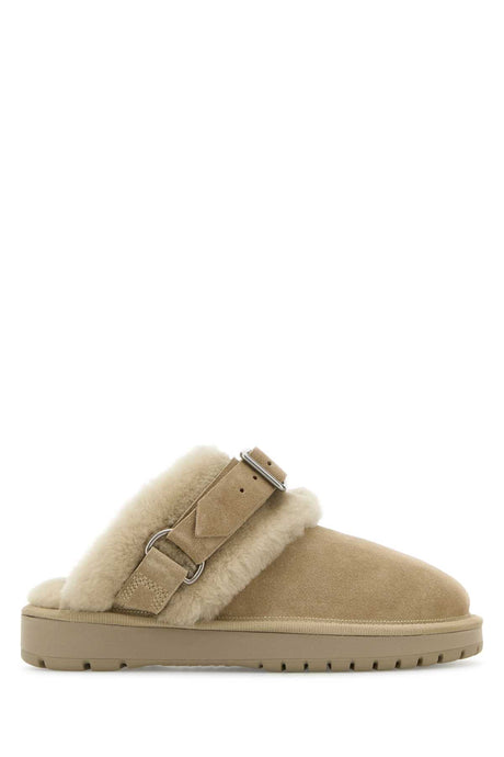 BURBERRY Chic Beige Suede Slippers for Her