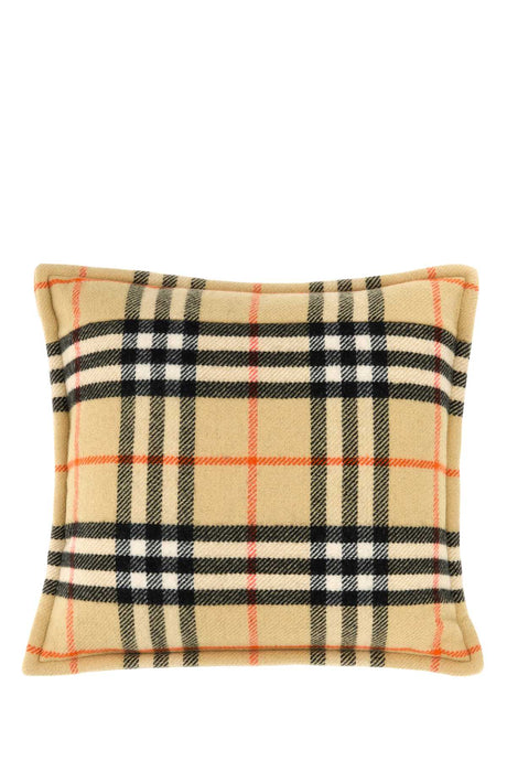 BURBERRY Embroidered Wool Blend Pillow - 54 cm x 54 cm