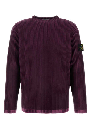 STONE ISLAND Plum Virgin Wool Sweater for Men