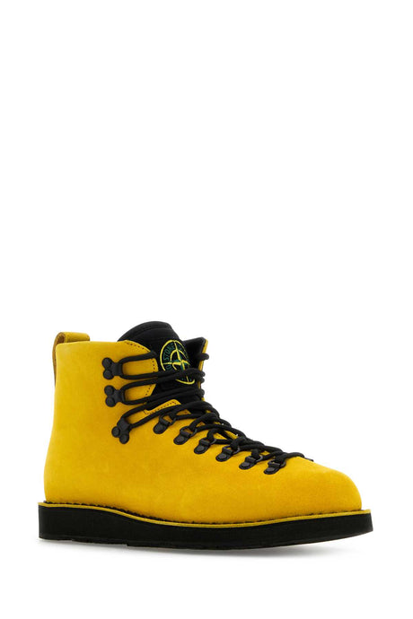 STONE ISLAND Stylish Yellow Leather Sneaker for Men