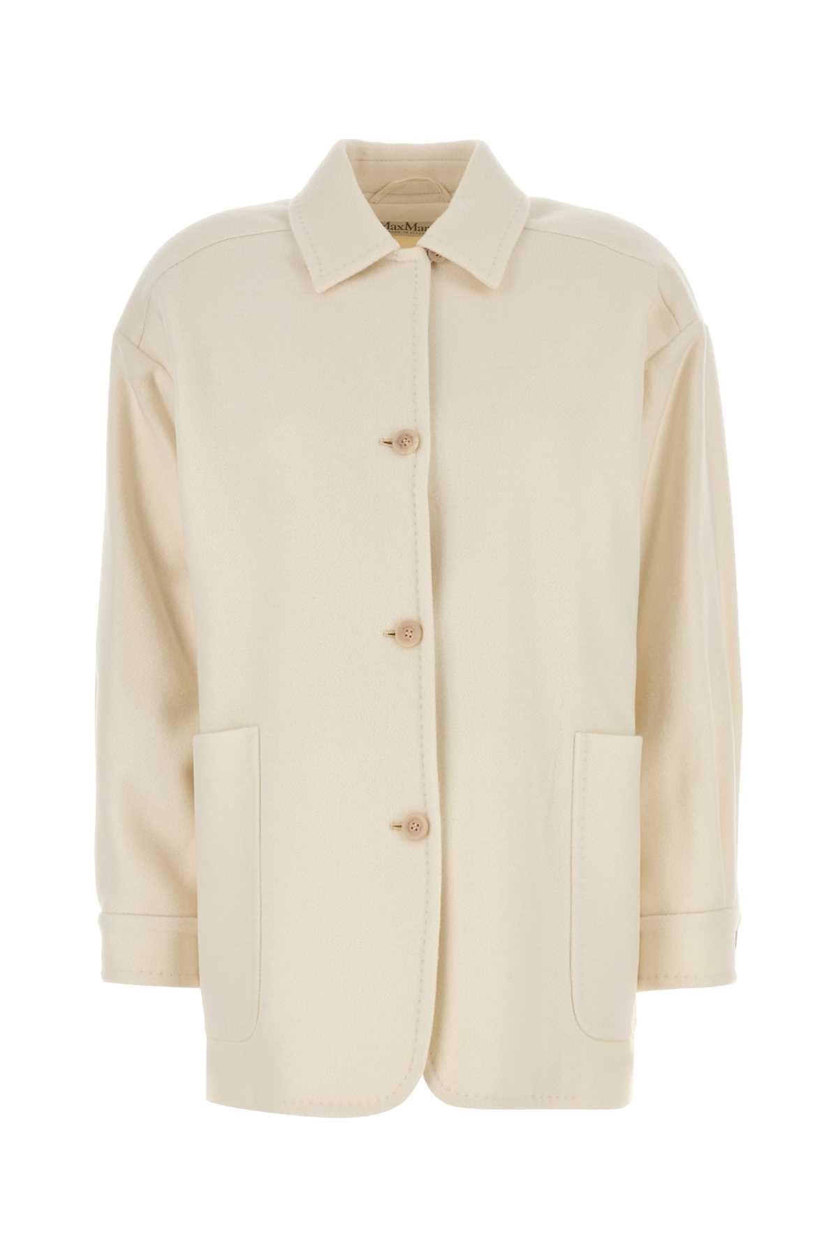 MAX MARA Luxurious Ivory Alpaca Blend Jacket