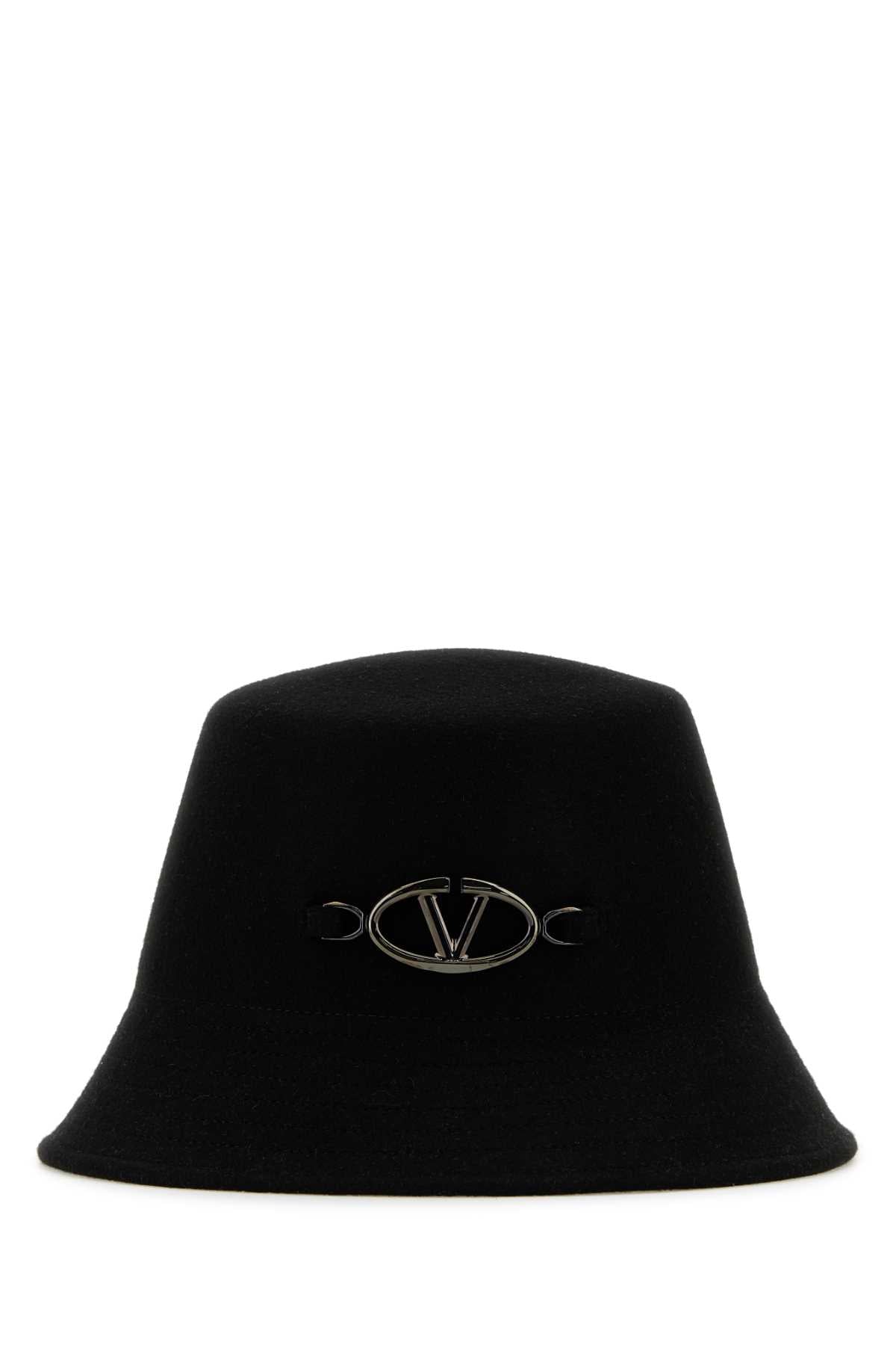 VALENTINO GARAVANI Chic Black Felt Bucket Hat for Women