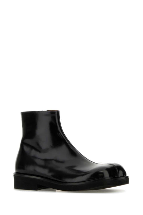 MM6 MAISON MARGIELA Classic Black Leather Ankle Boots for Men