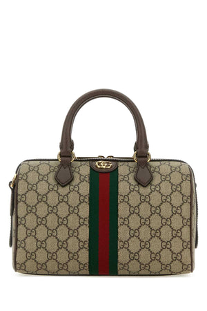 GUCCI Mini GG Supreme Fabric and Leather Handbag