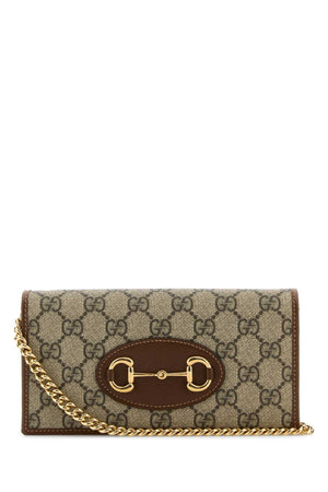 GUCCI Mini GG Supreme Fabric and Leather Horsebit Wallet - 19 cm x 9 cm