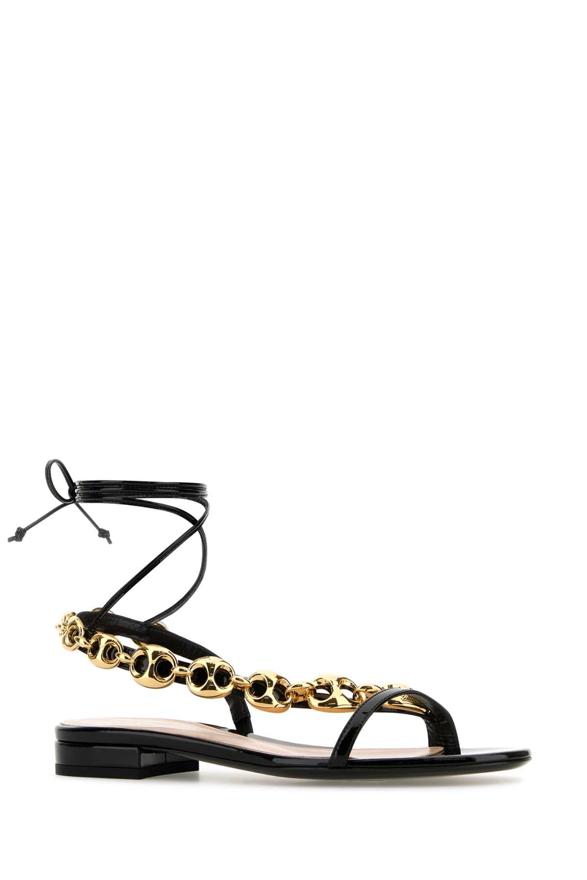 GUCCI Chic Leather Marina Chain Sandals