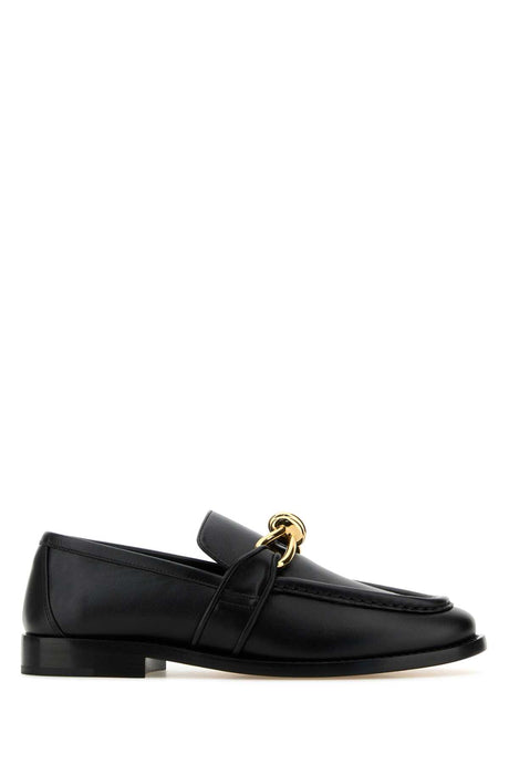 BOTTEGA VENETA Elegant Black Leather Astaire Loafers for Women