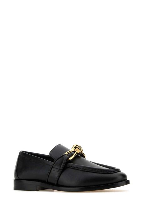 BOTTEGA VENETA Elegant Black Leather Astaire Loafers for Women