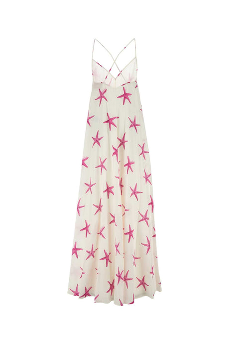 VALENTINO GARAVANI Escape Long Printed Crepe Dress