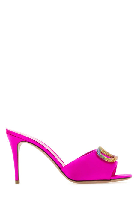 VALENTINO GARAVANI Fuchsia Satin Escape Flat Sandals for Women