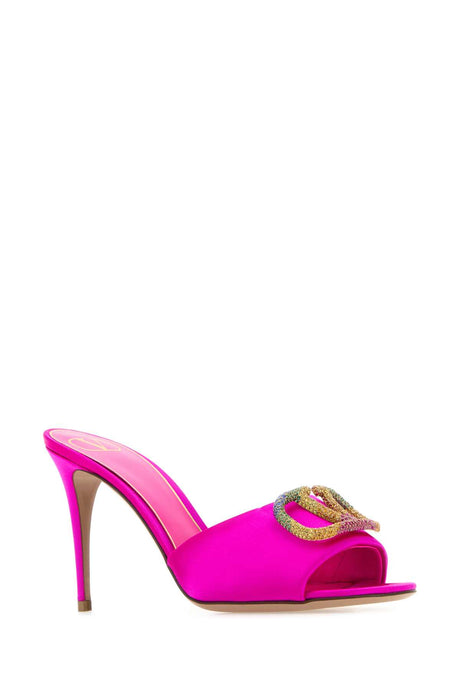 VALENTINO GARAVANI Fuchsia Satin Escape Flat Sandals for Women