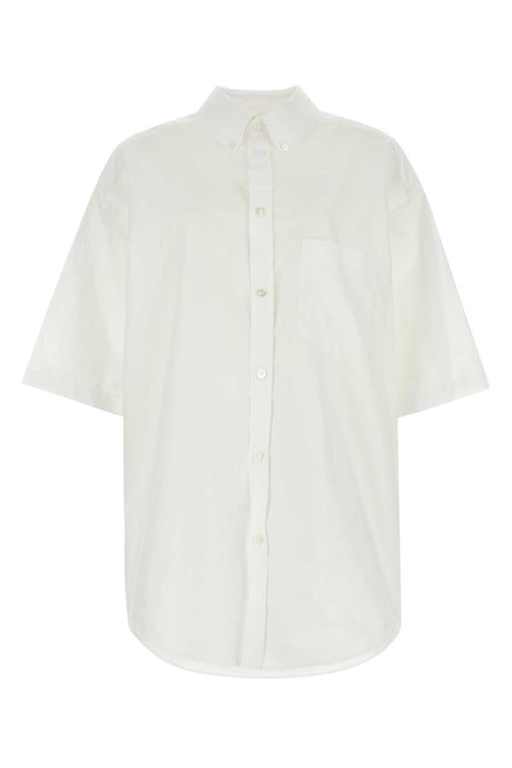 BALENCIAGA Oversized White Poplin Shirt for Women