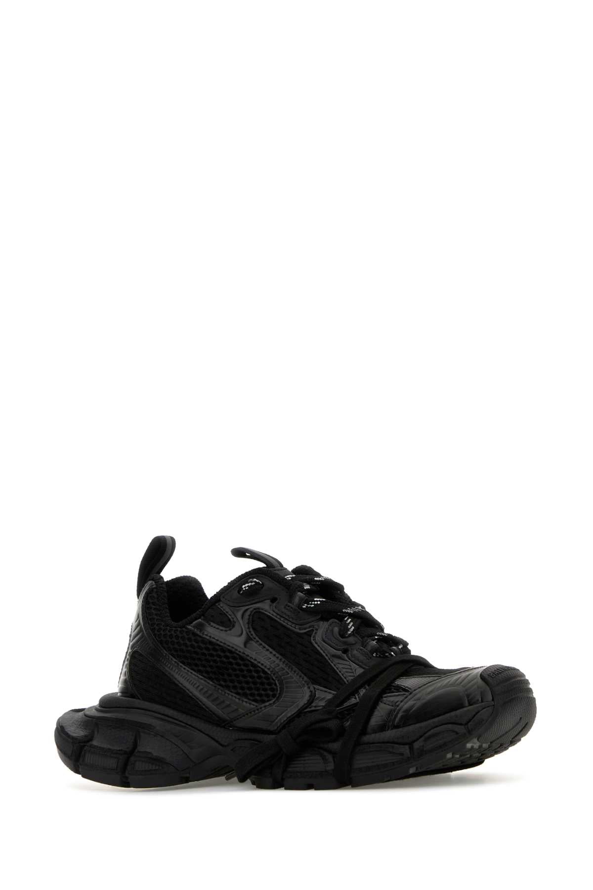 BALENCIAGA Stylish Black Mesh and Rubber 3XL Sneakers for Women