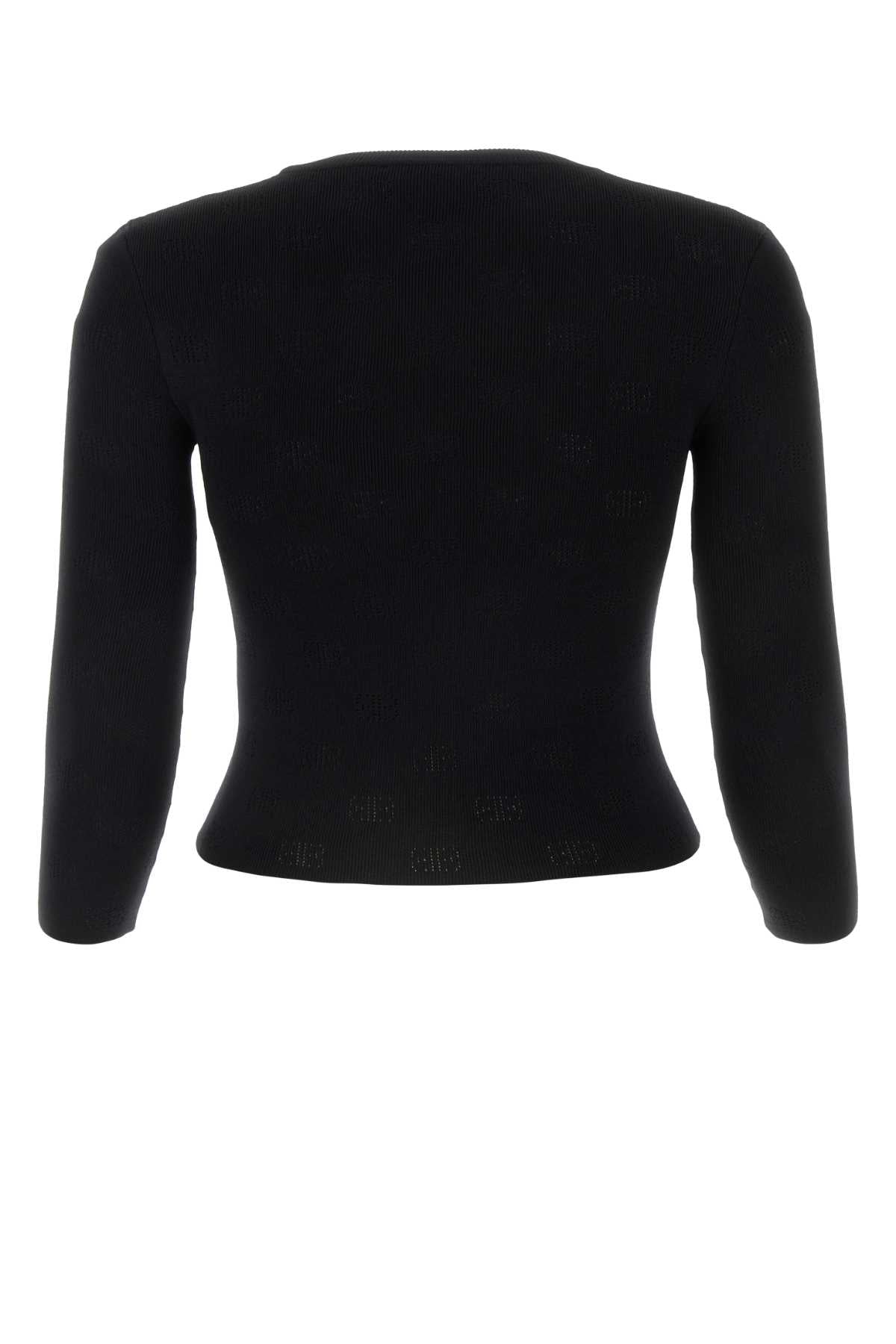 BALENCIAGA Cozy Black Wool Blend Sweater