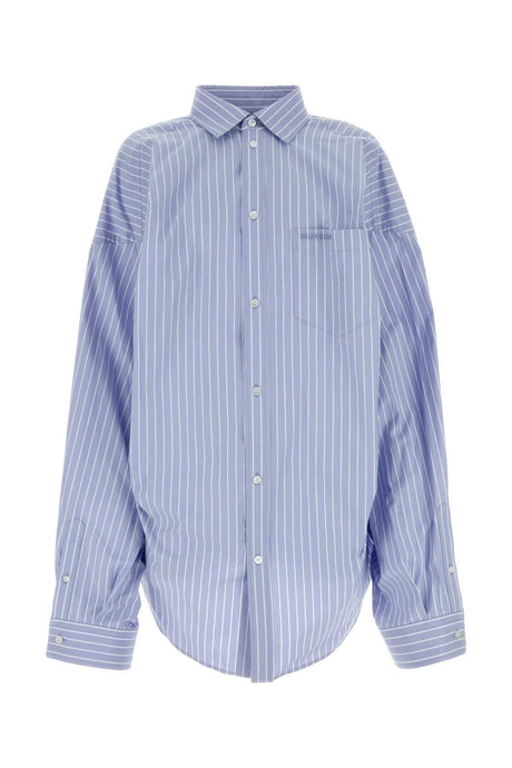 BALENCIAGA Oversized Striped Poplin Shirt for Women