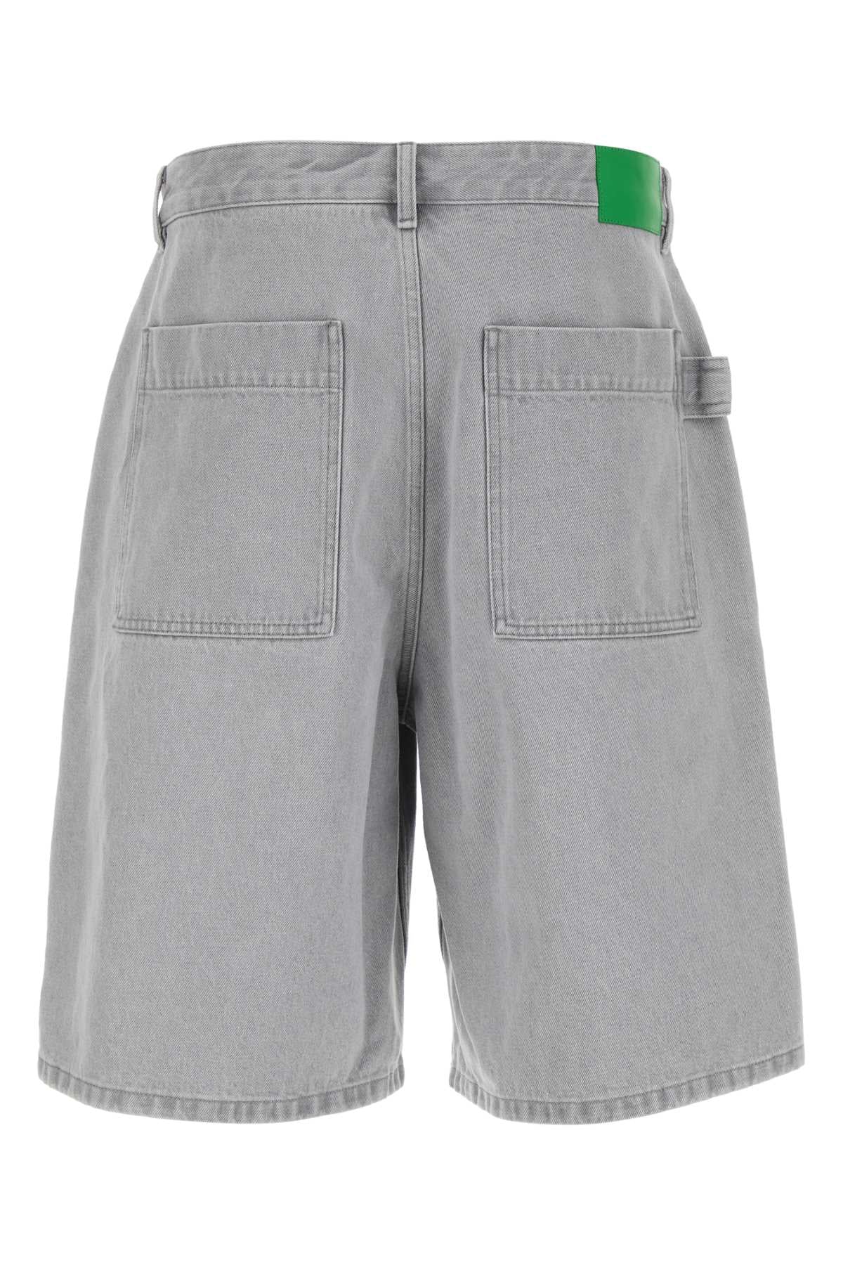 BOTTEGA VENETA Light Grey Denim Bermuda Shorts for Men