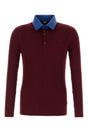 FENDI Burgundy Wool Polo Shirt for Men