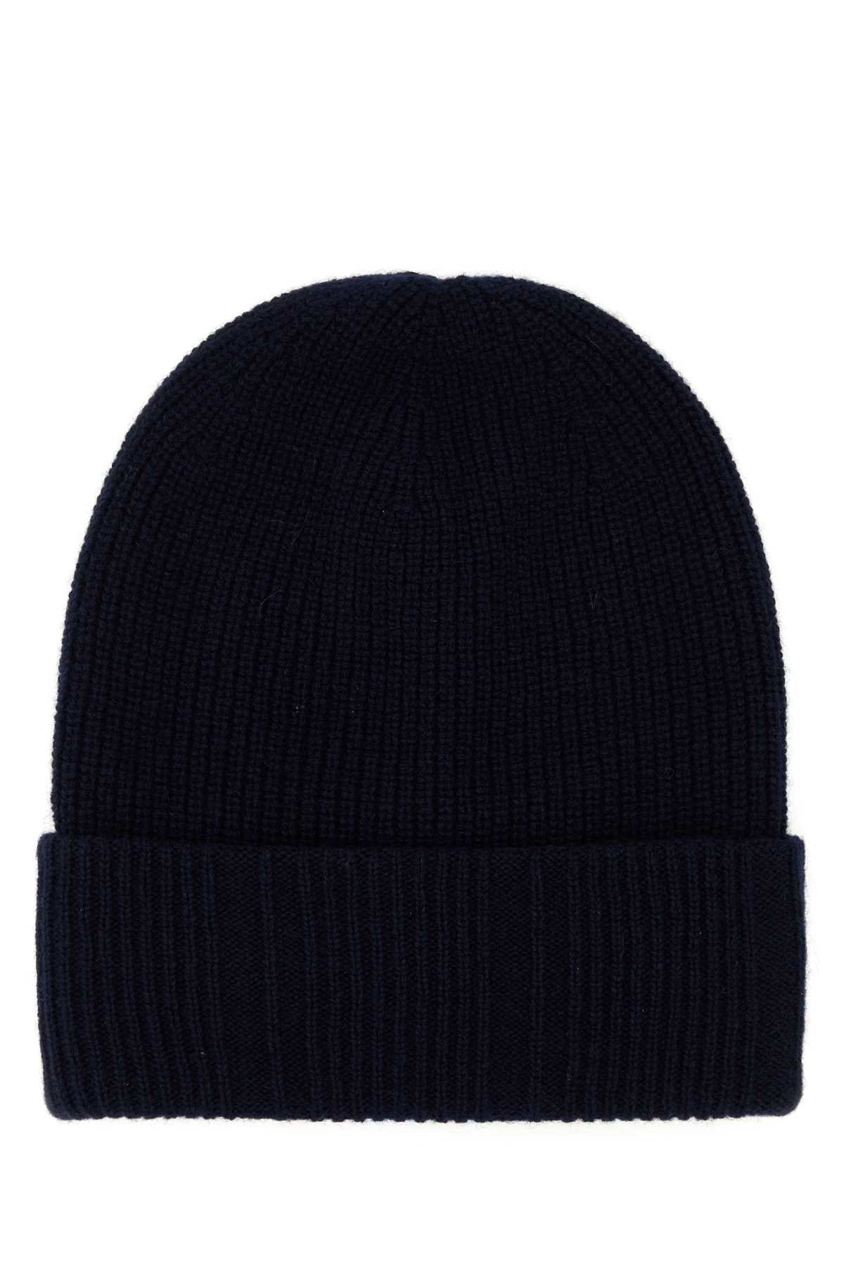 FENDI Midnight Blue Wool Blend Beanie Hat