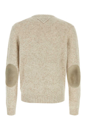 PRADA Melange Sand Cashmere Sweater for Men