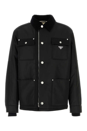 PRADA Sleek Black Re-Nylon Jacket for Men