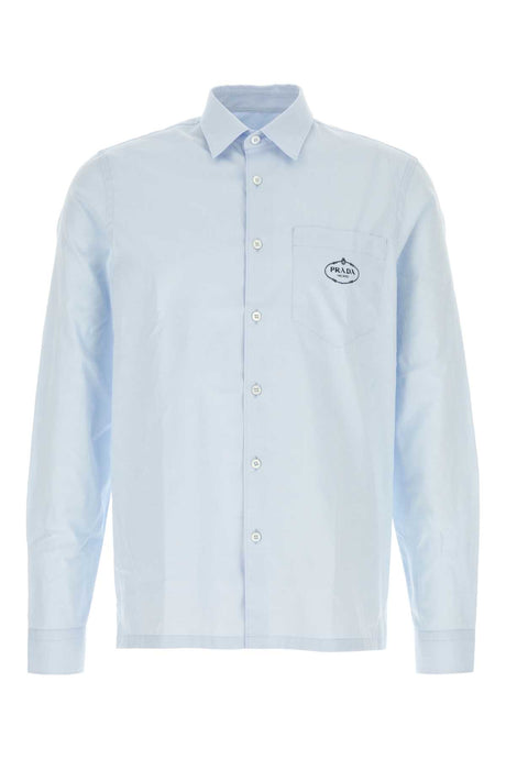 PRADA Pastel Light Blue Poplin Mini Shirt