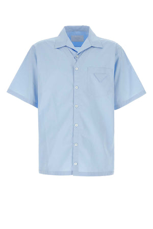 PRADA Light Blue Poplin Shirt for Men