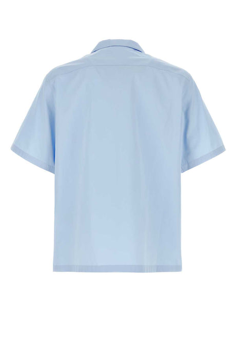 PRADA Light Blue Poplin Shirt for Men