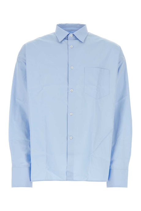 PRADA Light Blue Classic Poplin Shirt for Men