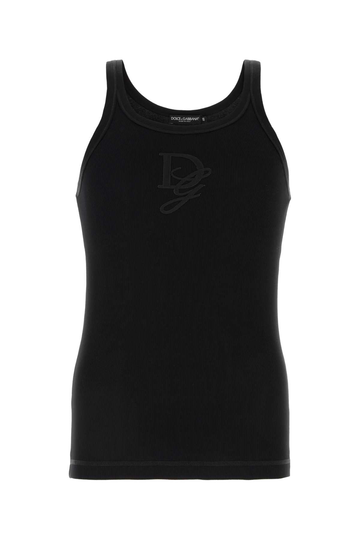 DOLCE & GABBANA Essential Black Cotton Tank Top for Men