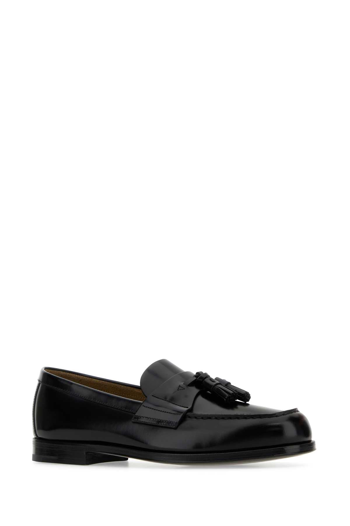 PRADA Classic Black Leather Loafers