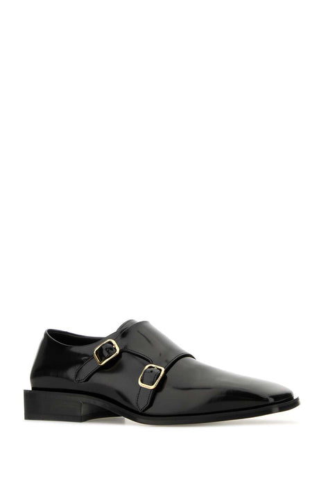 SALVATORE FERRAGAMO Classic Black Leather Monk Strap Shoes