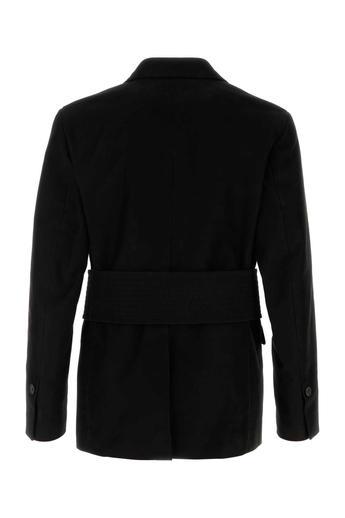 SALVATORE FERRAGAMO Stylish Black Cotton Blazer for Men