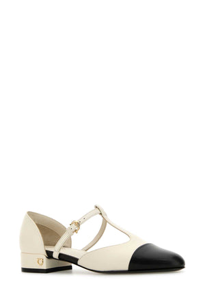 SALVATORE FERRAGAMO Ivory Leather Linette Ballerinas - Women's Stylish Footwear