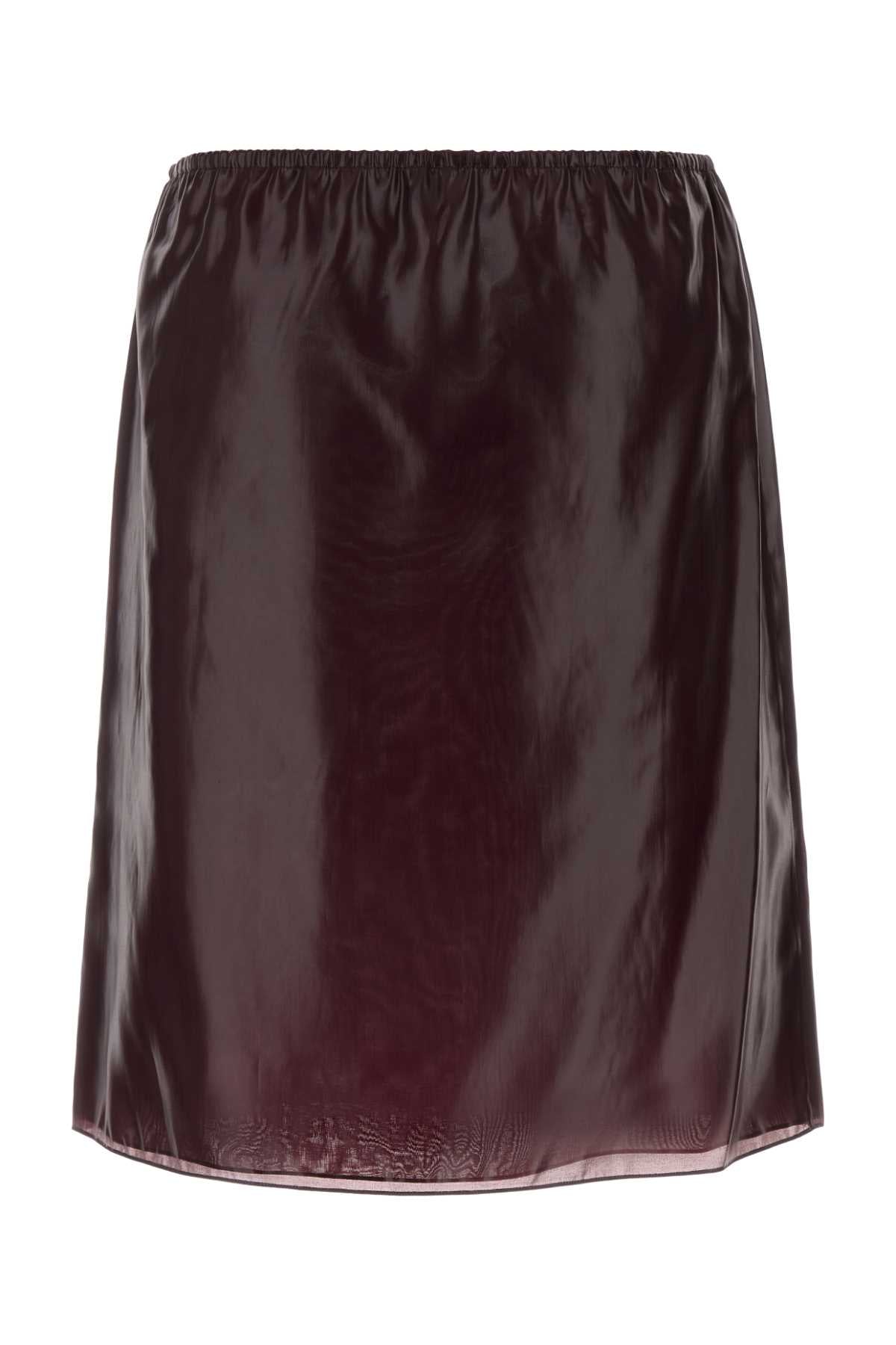 SALVATORE FERRAGAMO Burgundy Nylon Blend Skirt