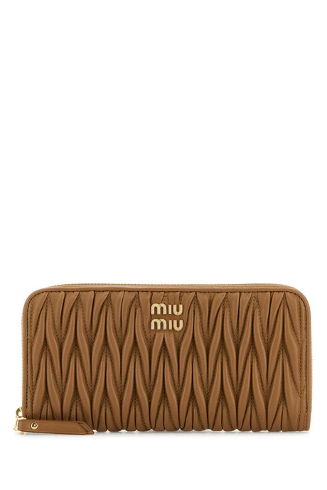 MIU MIU Caramel Nappa Leather Mini Wallet (19.5 cm x 9.5 cm x 1.5 cm)