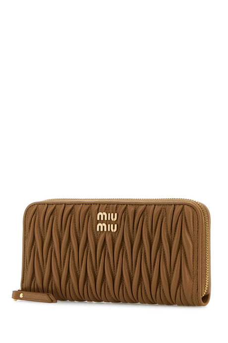 MIU MIU Caramel Nappa Leather Mini Wallet (19.5 cm x 9.5 cm x 1.5 cm)