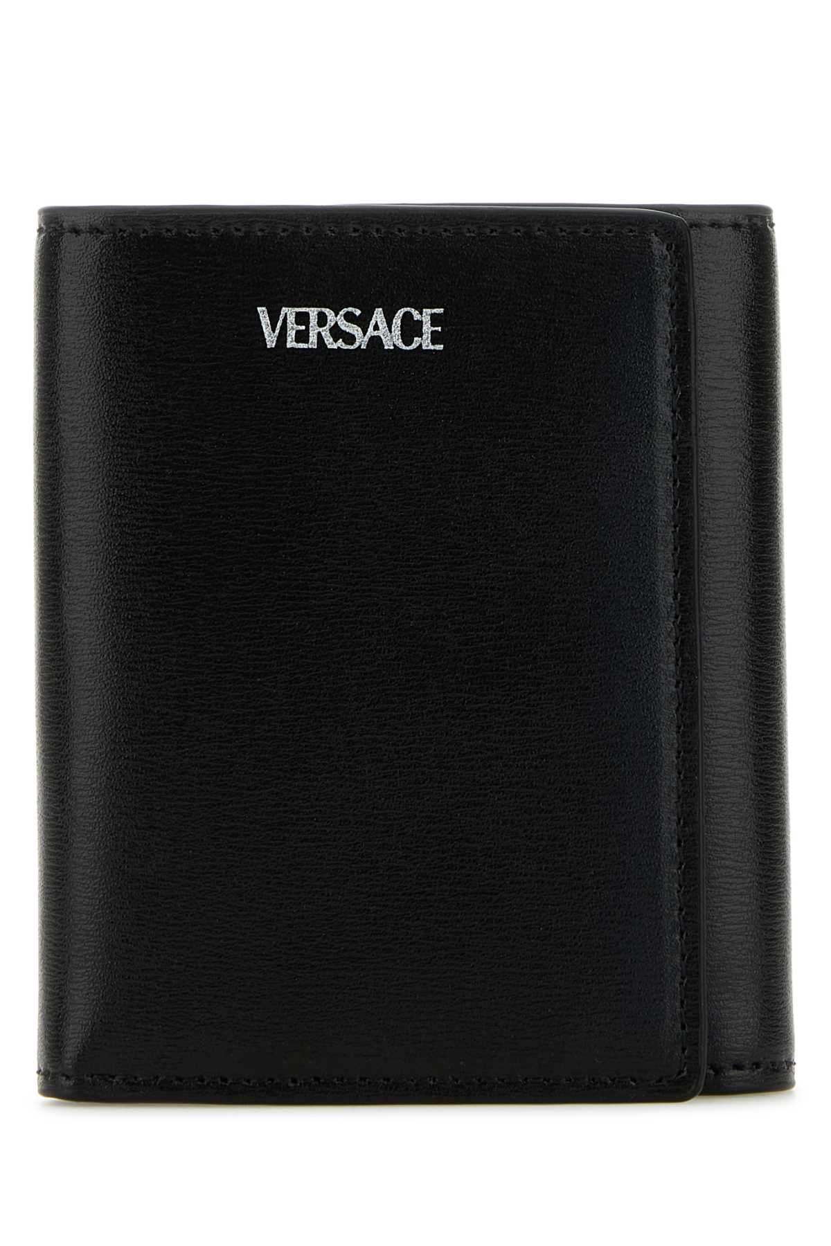 VERSACE Mini Black Leather Wallet