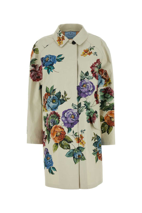 PRADA Printed Cotton Overcoat for Women