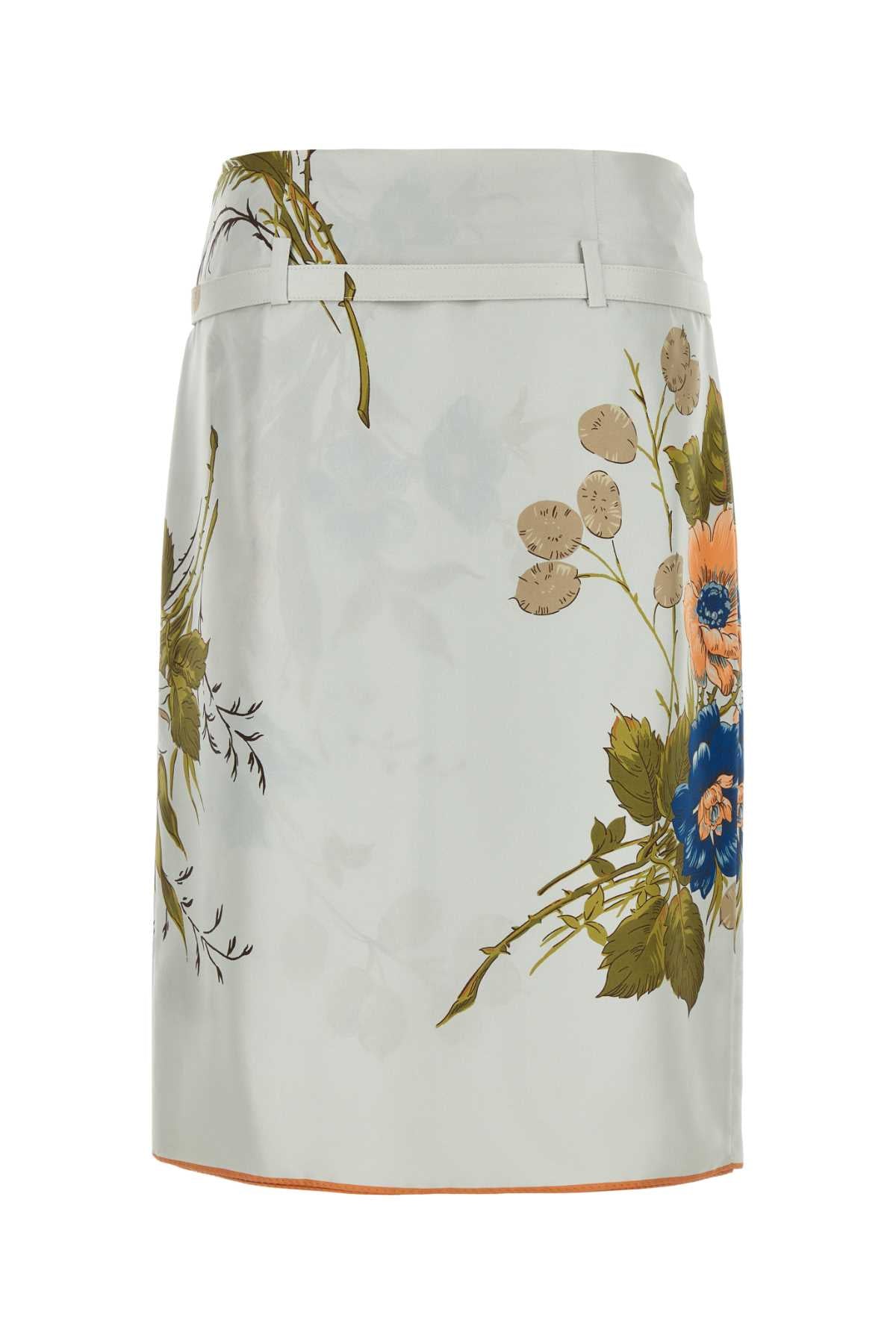 PRADA Floral Printed Silk Mini Skirt for Women