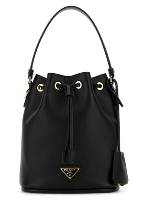 PRADA Mini Black Leather Re-Edition Bucket Handbag