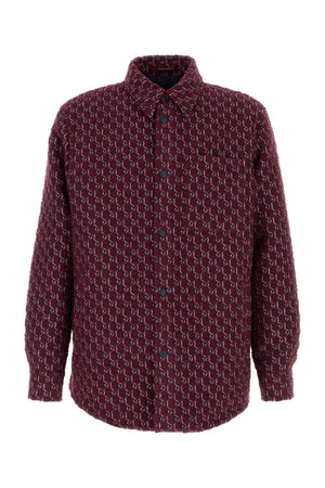 GUCCI Burgundy Bouclé Padded Shirt for Men