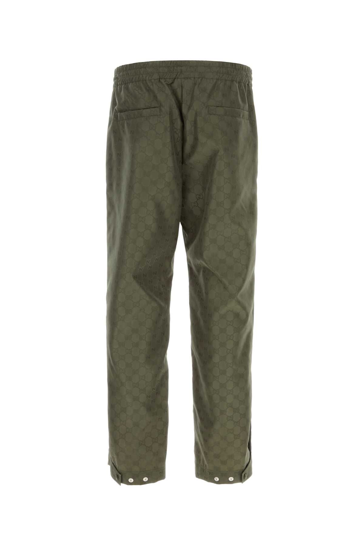 GUCCI Sophisticated Olive Green Nylon Pants for Men