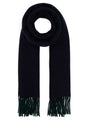 GUCCI Elegant Navy Blue Wool Blend Scarf 180 cm x 38 cm