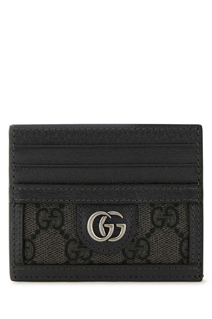 GUCCI Mini GG Supreme Fabric and Leather Card Holder