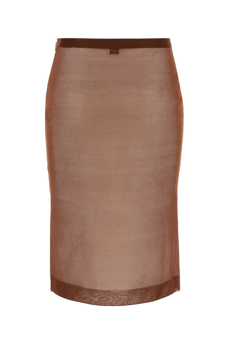 SAINT LAURENT Silk Mini Skirt in Rich Chocolate Brown