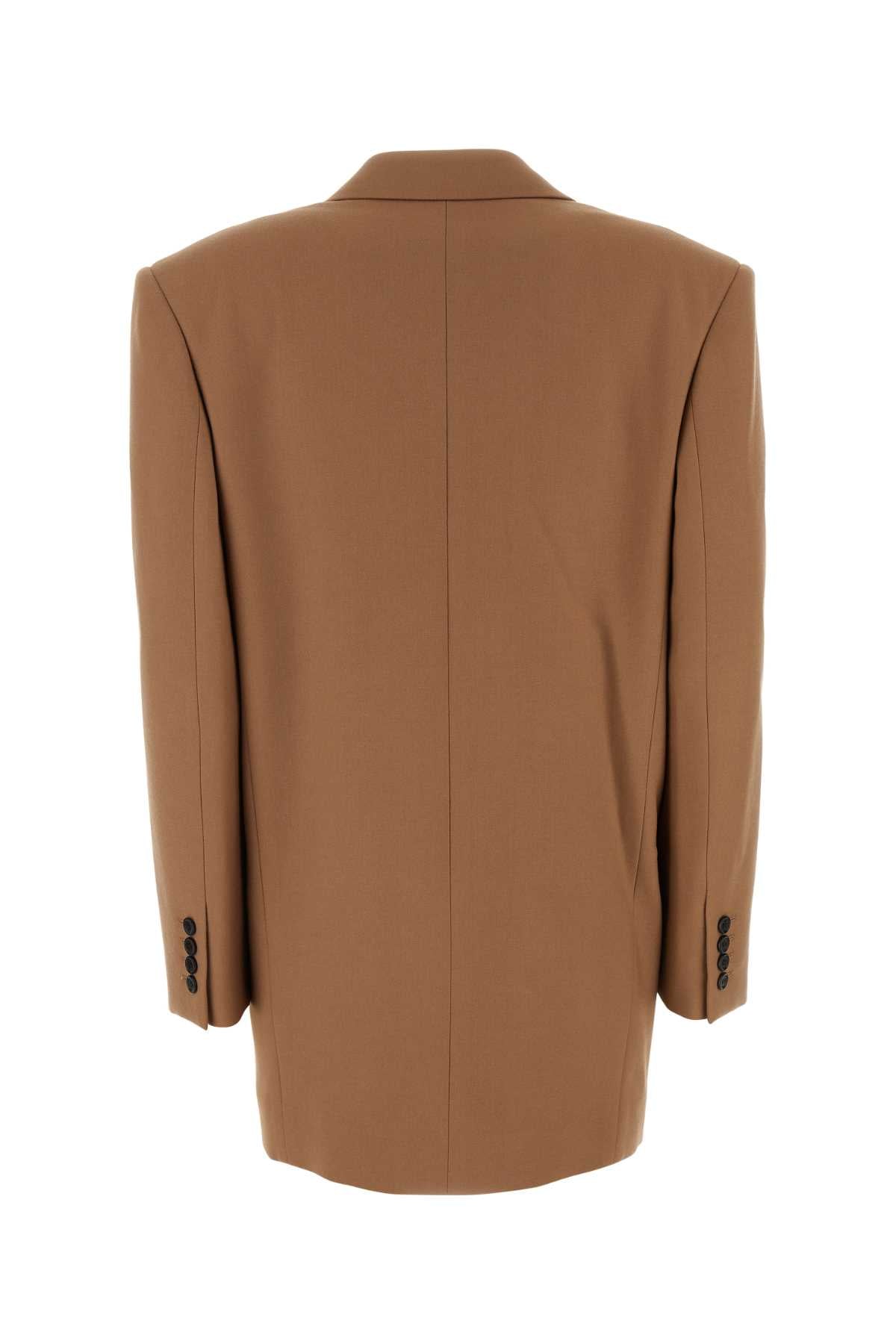 SAINT LAURENT Chic Caramel Gabardine Blazer for Women