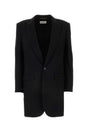 SAINT LAURENT Tailored Black Gabardine Blazer for Women