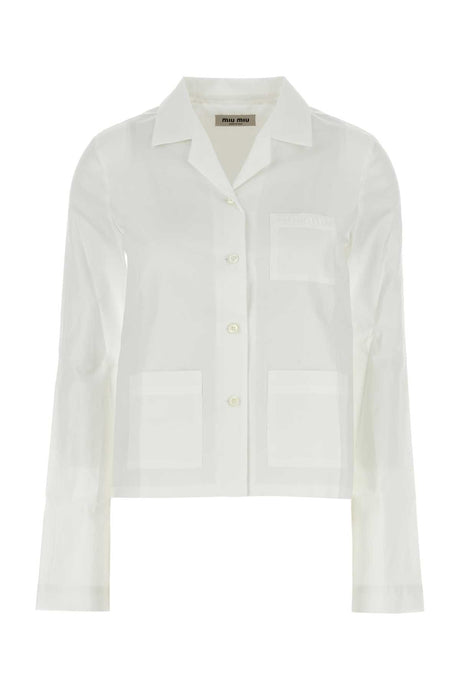 MIU MIU Classic White Poplin Shirt for Women