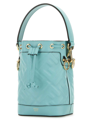 FENDI Mini Leather Bucket Handbag - Light Blue